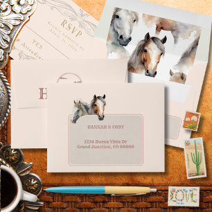 Western Horse Lovers Wedding RSVP Envelope