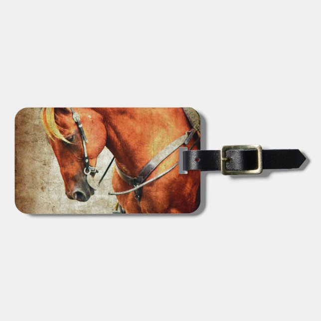 Western Horse Luggage Tag (Front Horizontal)