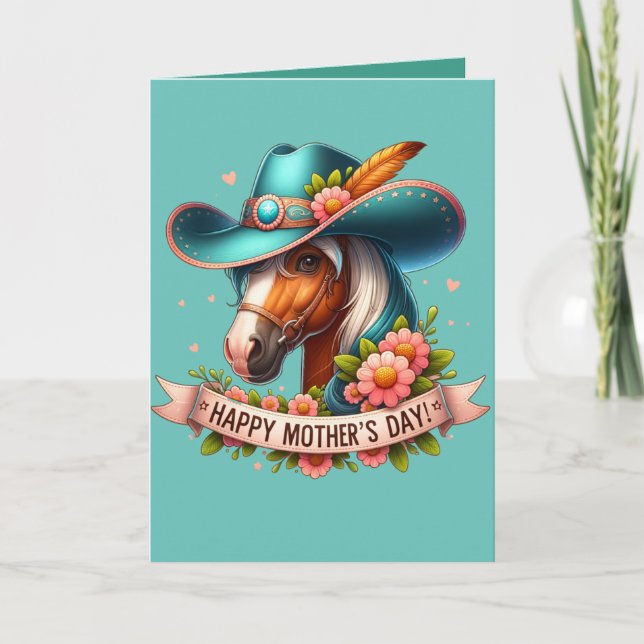 Western Horse Mother's Day 1 Custom Card (Front)