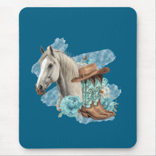 Western Horse Mouse Pad- Navy Mat