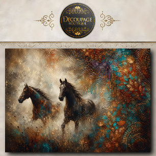 Western Horse Pair Painting Tissue Paper