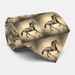 Western Horse Print Necktie