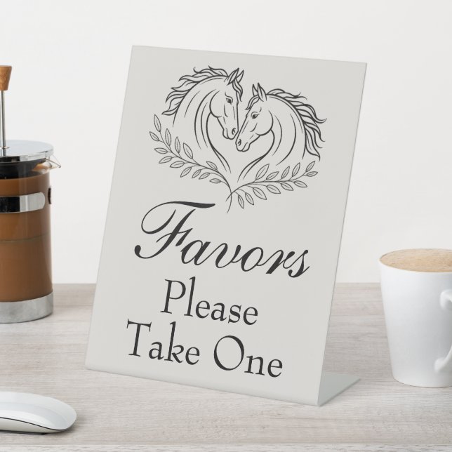 Western Horse Rustic Country Wedding Favour  Pedestal Sign (In SItu)