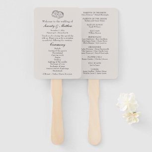 Western Horse Rustic Country Wedding Program  Hand Fan