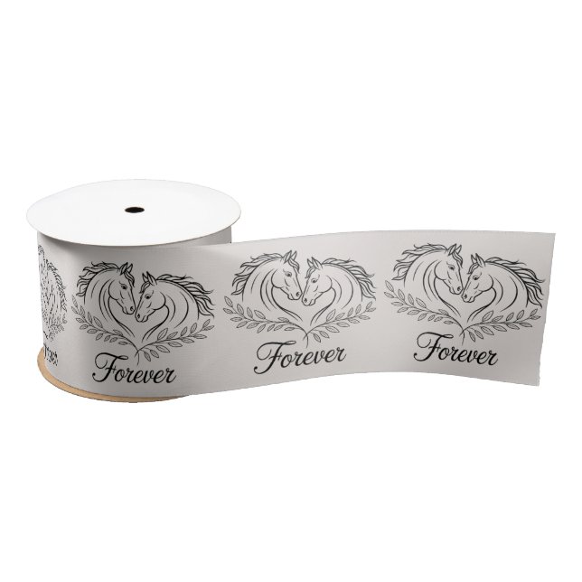 Western Horse Rustic Country Wedding Satin Ribbon (Spool)