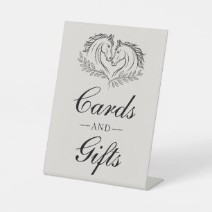 Western Horse Rustic Elegant Wedding Cards & Gifts Pedestal Sign