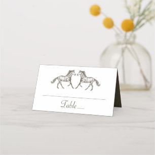 Western Horse Rustic Wedding Country Brown Place Card