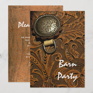 Western Horse Saddle Barn Party Invitation