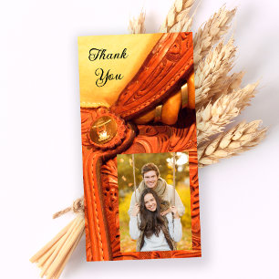 Western Horse Saddle Country Thank You Photo Card