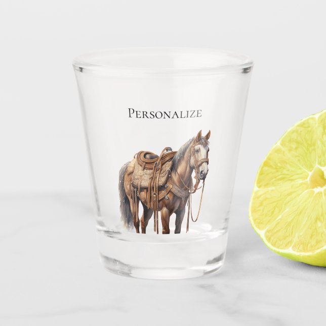 Western Horse Shot Glass (Front)