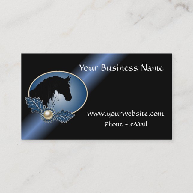 Western Horse Silhouette Business Card (edited) (Front)