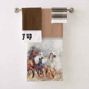 Western Horse Themed Bath Towel Set