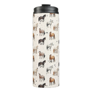 Western Horse Thermos  Thermal Tumbler