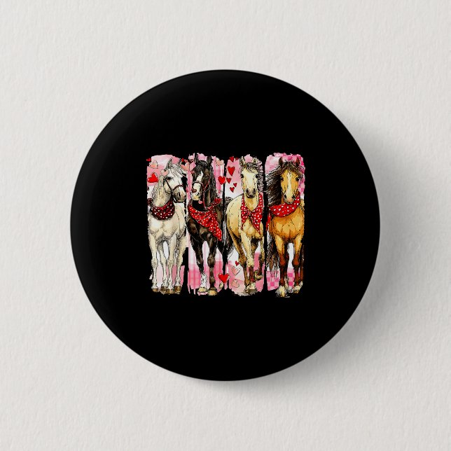 Western Horse Valentine Funny Western Valentines D 6 Cm Round Badge (Front)