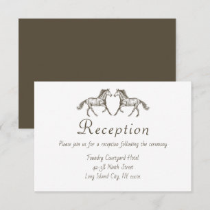 Western Horse Wedding Reception Brown Country Invitation