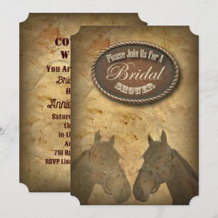 Western Horses Cowgirls Bridal Shower Invitation