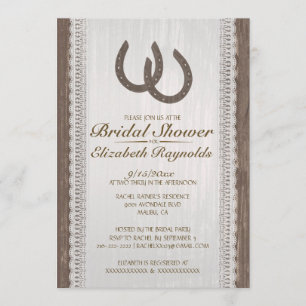 Western Horseshoe Bridal Shower Invitations