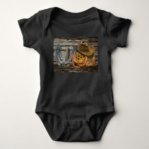 Western Horseshoe Cowboy Hat Lasso Baby Bodysuit