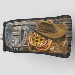 Western Horseshoe Cowboy Hat Lasso Golf Head Cover