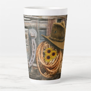 Western Horseshoe Cowboy Hat Lasso Latte Mug