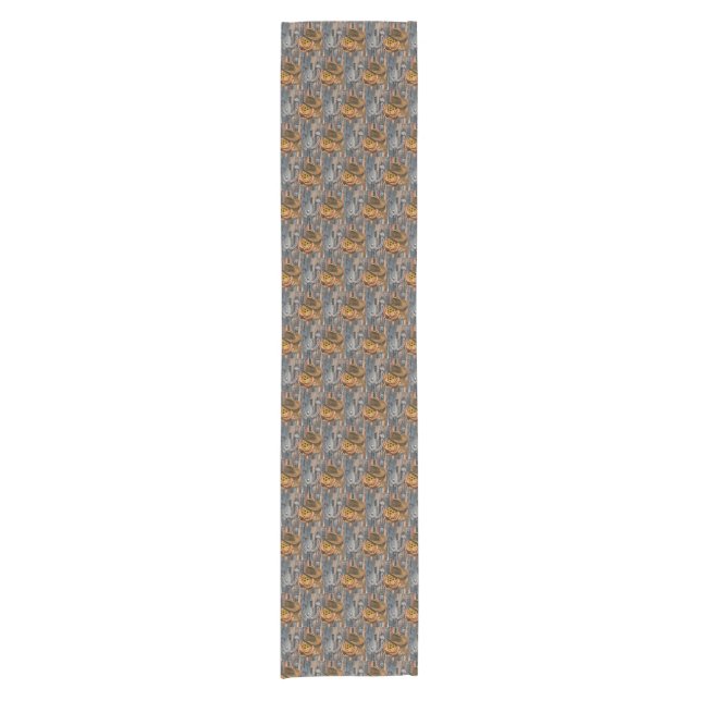 Western Horseshoe Cowboy Hat Lasso Short Table Runner (Front)