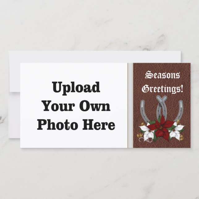 Western Horseshoe Holiday Photo Card (Front)