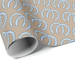 Western Horseshoe Horse Theme Gift Wrapping Paper