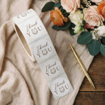 Western Horseshoe Monogram Wedding Thank You  Classic Round Sticker<br><div class="desc">Express your gratitude in timeless Western style with this elegant wedding thank you sticker. The design features a clean, centered “Thank You”, with the “O” in “You” uniquely illustrated as a horseshoe. Add your personal monogram inside the horseshoe for a customized, meaningful touch. Perfect for sealing envelopes, favor bags, or...</div>