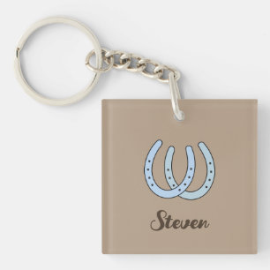 Western Horseshoe Personalised Cowboy Keychain