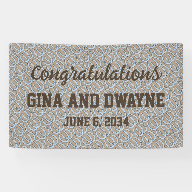 Western Horseshoe Wedding Cowboy Banner (Horizontal)
