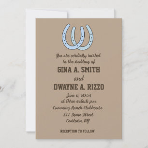Western Horseshoe Wedding Invitations Cowboy