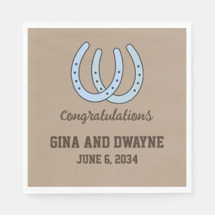 Western Horseshoe Wedding Napkins Personalised