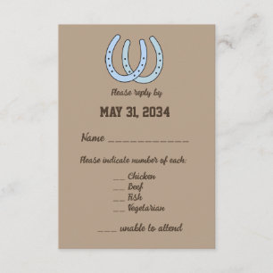 Western Horseshoe Wedding Rsvp Reply Enclosure Card