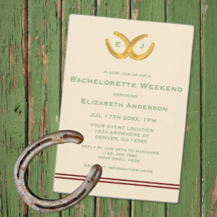 Western Horseshoes Bachelorette Party Invitation