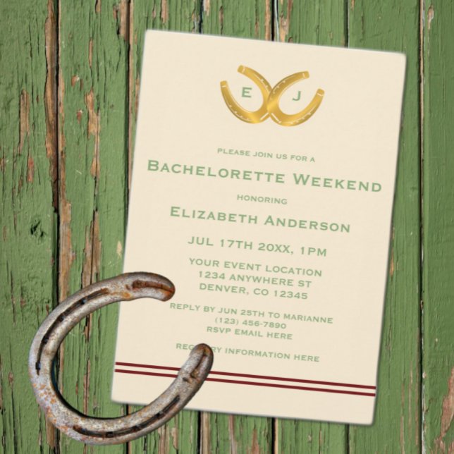 Western Horseshoes Bachelorette Party Invitation (Creator Uploaded)