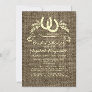 Western Horseshoes Bridal Shower Invitations