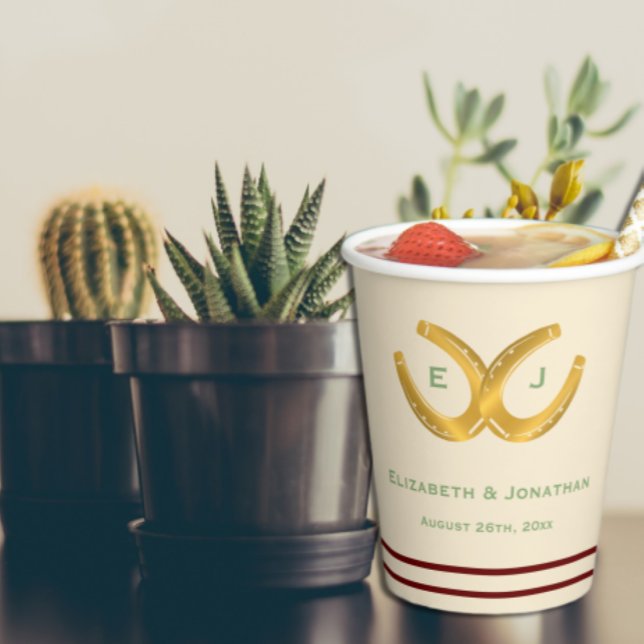 Western Horseshoes Wedding Paper Cups (Creator Uploaded)