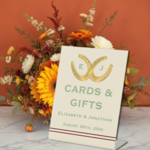 Western Horseshoes Wedding Pedestal Sign