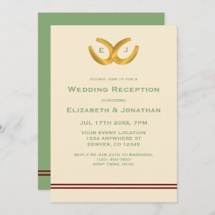Western Horseshoes Wedding Reception Invitation
