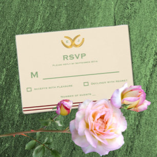 Western Horseshoes Wedding RSVP Card