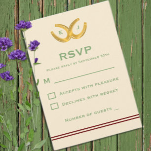 Western Horseshoes Wedding RSVP Card
