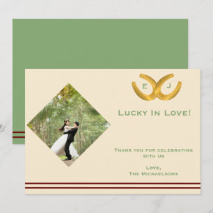 Western Horseshoes Wedding Thank You Card