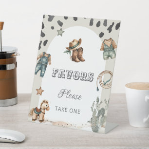 Western Howdy Baby Cowboy Baby Shower Favors Sign
