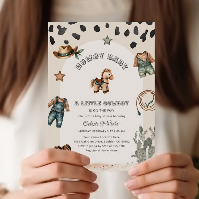 Western Howdy Baby Cowboy Baby Shower Invitation (Creator Uploaded)