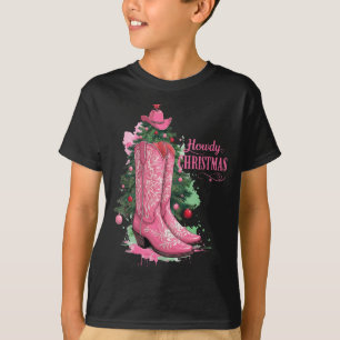 Western , Howdy Christmas And Tree, Nk Cowboy Boot T-Shirt