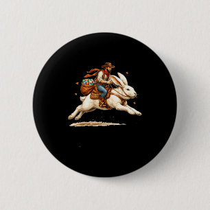 Western howdy easter day cowboy riding easter 6 cm round badge