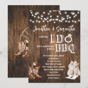 Western I do BBQ Country Couples Shower Invitation