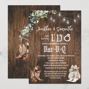 Western I do BBQ Stock the Bar Couples Shower Invitation