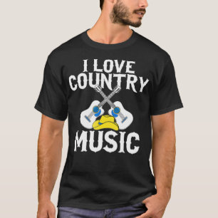Western I Love Country Music USA Line Dance Campfi T-Shirt