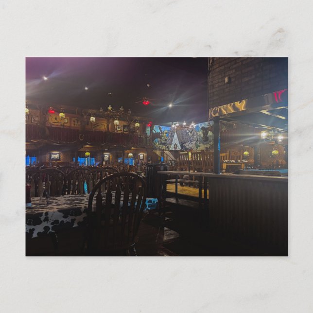 Western Interior Rustic Dining Room Postcard (Front)